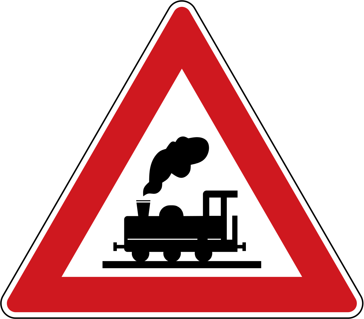 Train Crossing Sign PNG