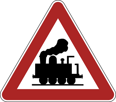 Train Crossing Warning Sign PNG