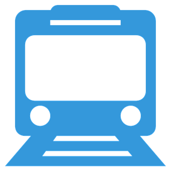 Train Icon Blue Background PNG