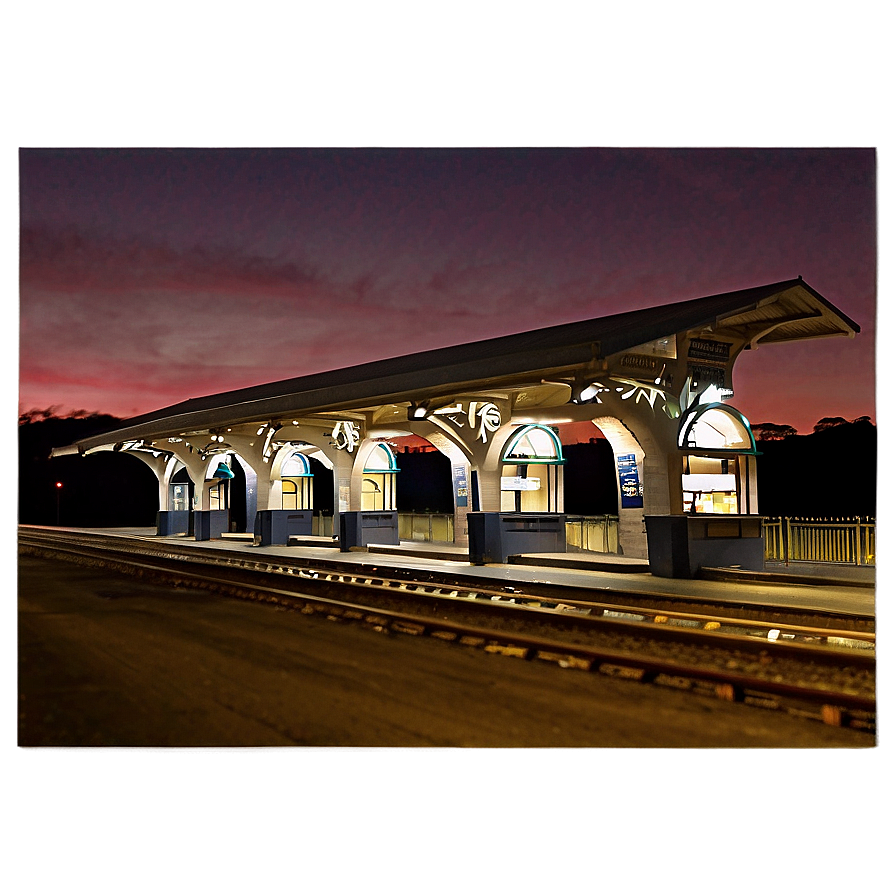 Train Station At Dusk Png Hkh PNG