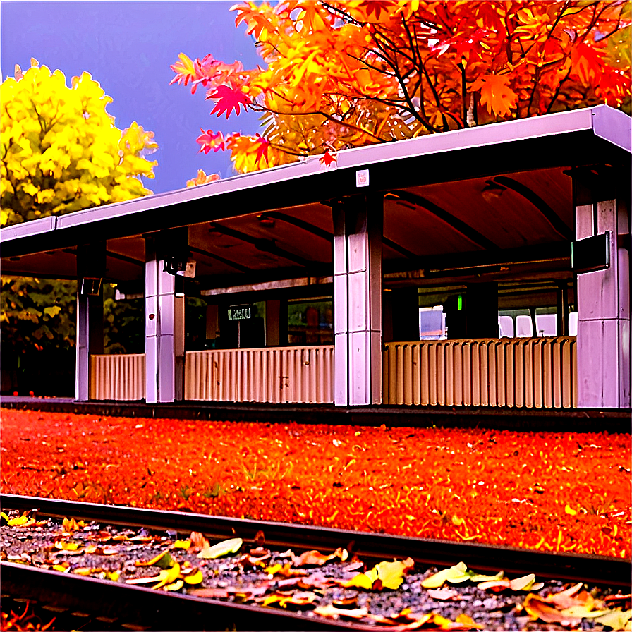 Train Station During Fall Png Jjc PNG