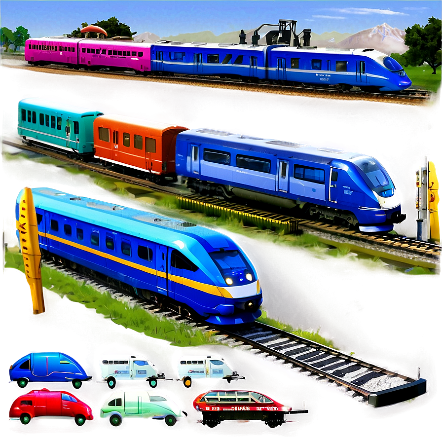 Train Station With Modern Trains Png 81 PNG