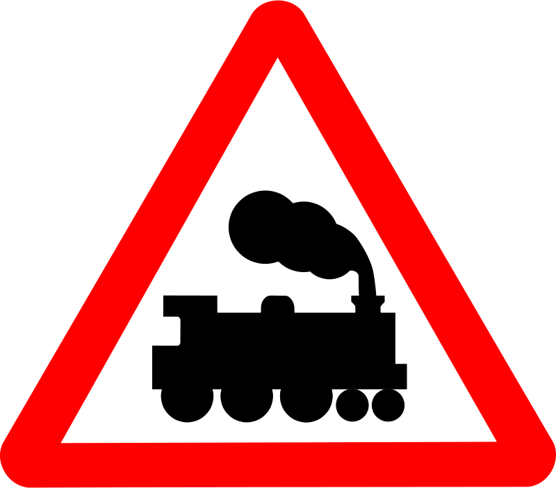 Train Warning Sign Graphic PNG