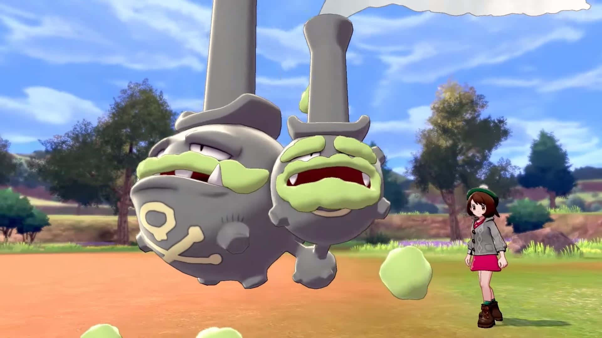 Trainer With Galarian Weezing Wallpaper