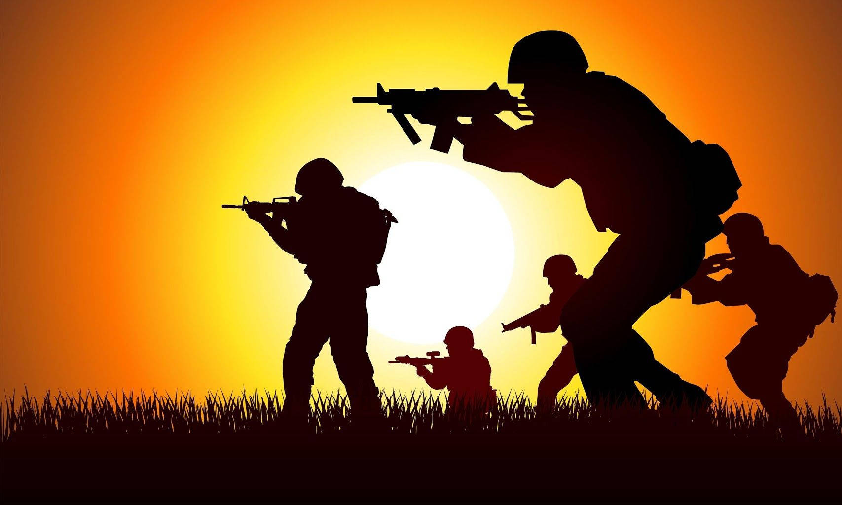 Training Indian Soldiers Art Wallpaper