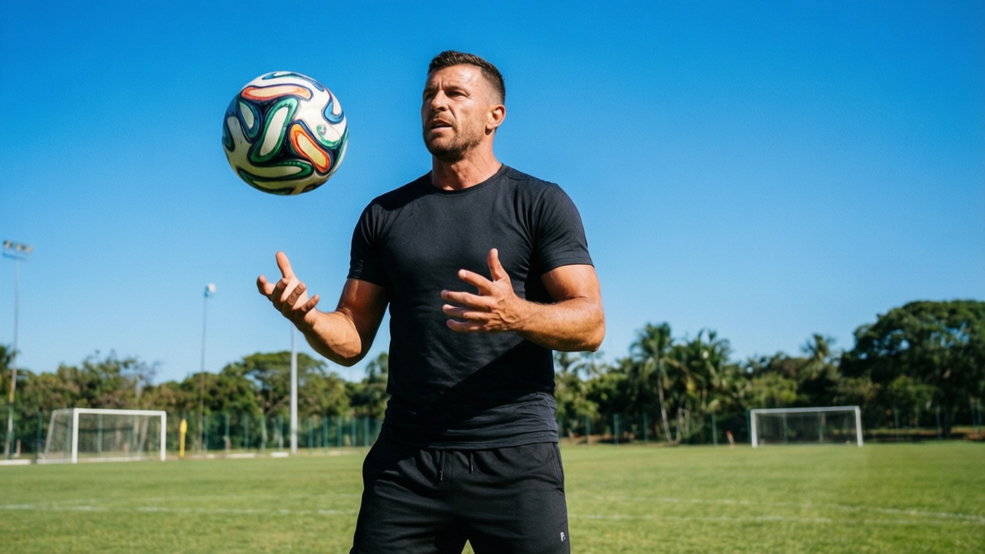 Kevin Cabral sjonglerer en ball under trening, og viser ferdigheter.