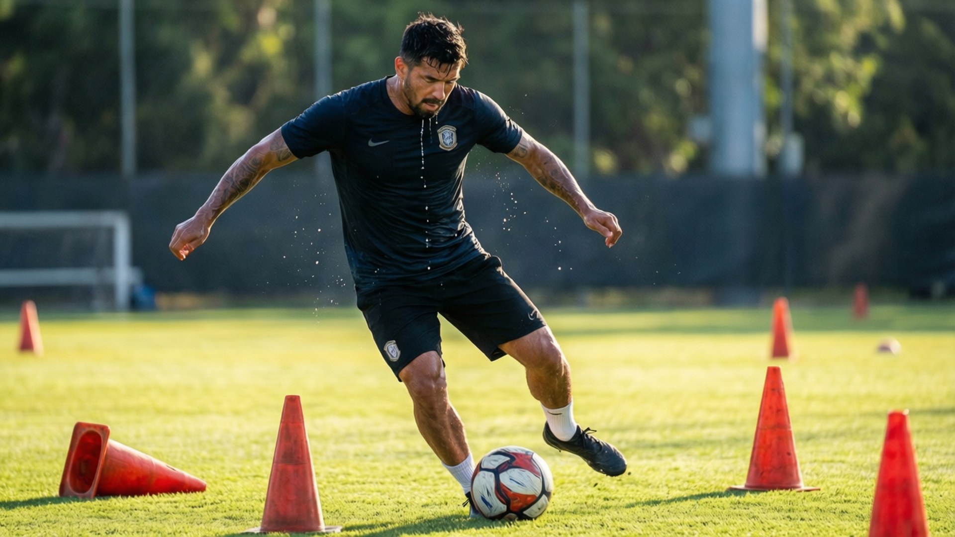 Maximiliano Moralez i en træningssession med kegler