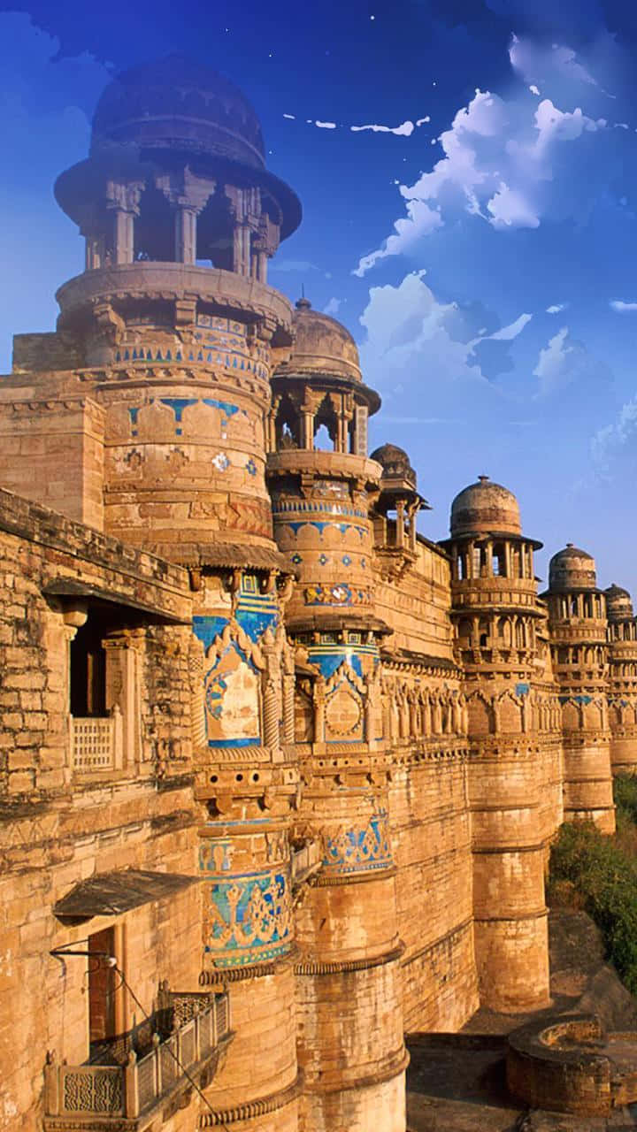 Tramontomozzafiato Presso Un Antico Forte In Rajasthan