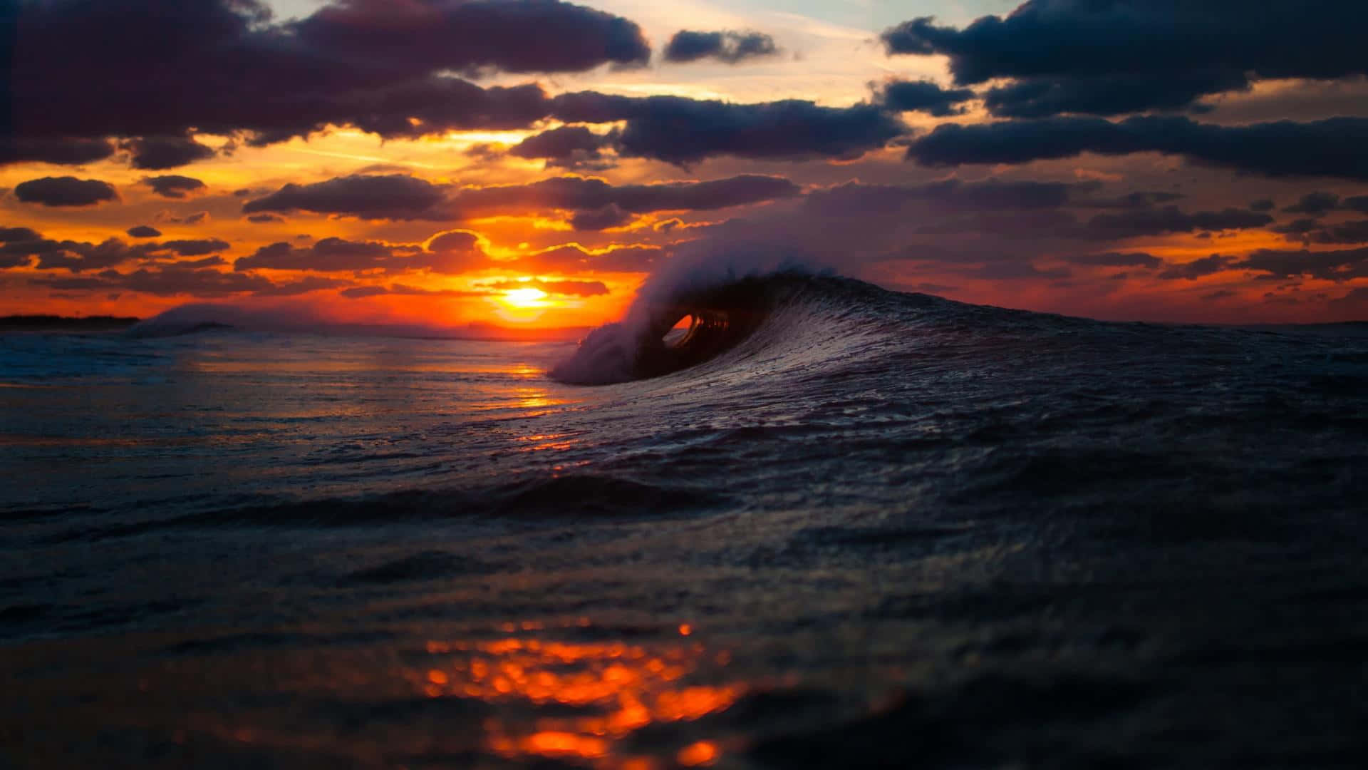 Tramontomozzafiato Sull'oceano Tranquillo