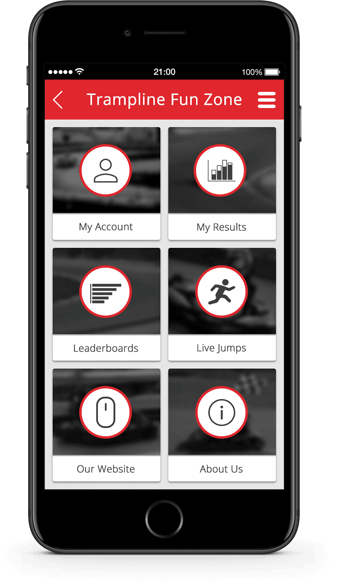 Trampoline App Interface PNG