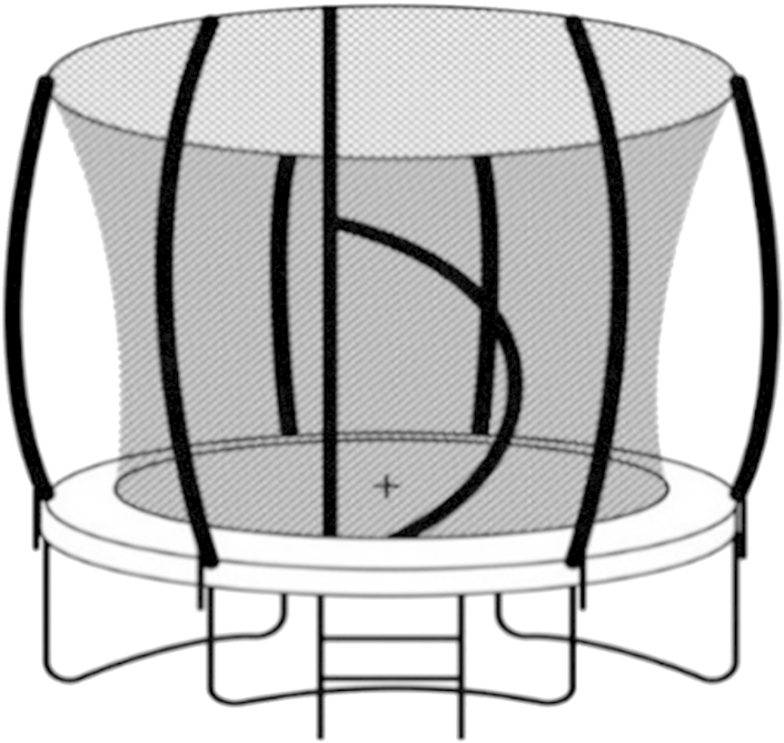 Trampoline With Enclosure Safety Net PNG