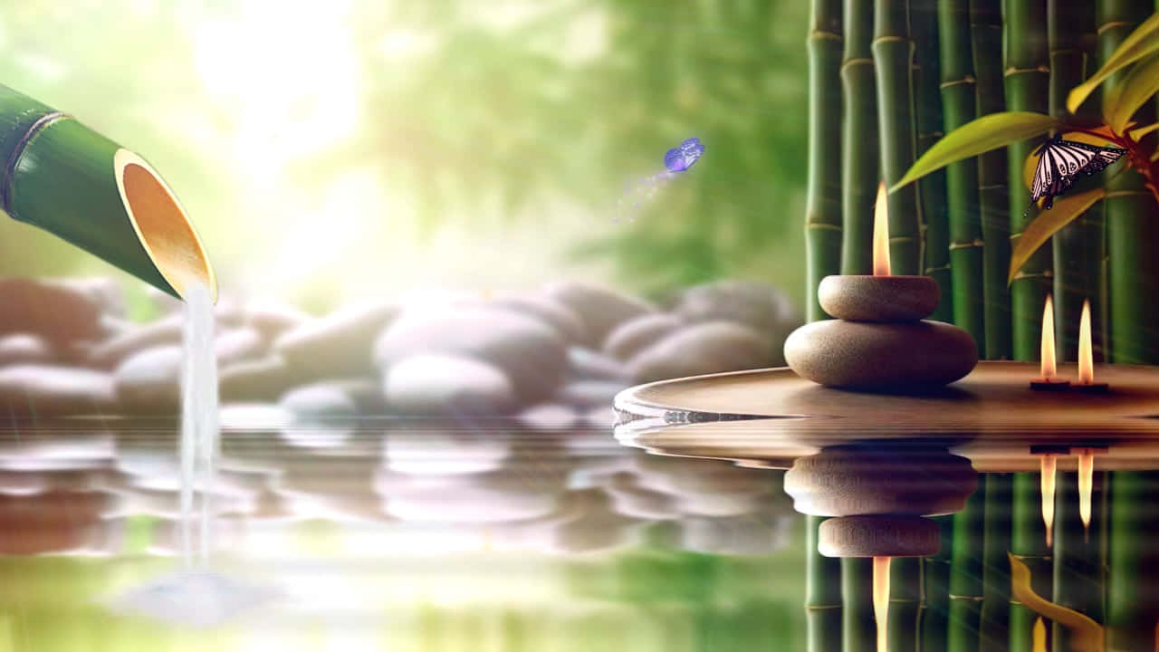 Tranquil_ Bamboo_ Water_ Feature_ H D Wallpaper