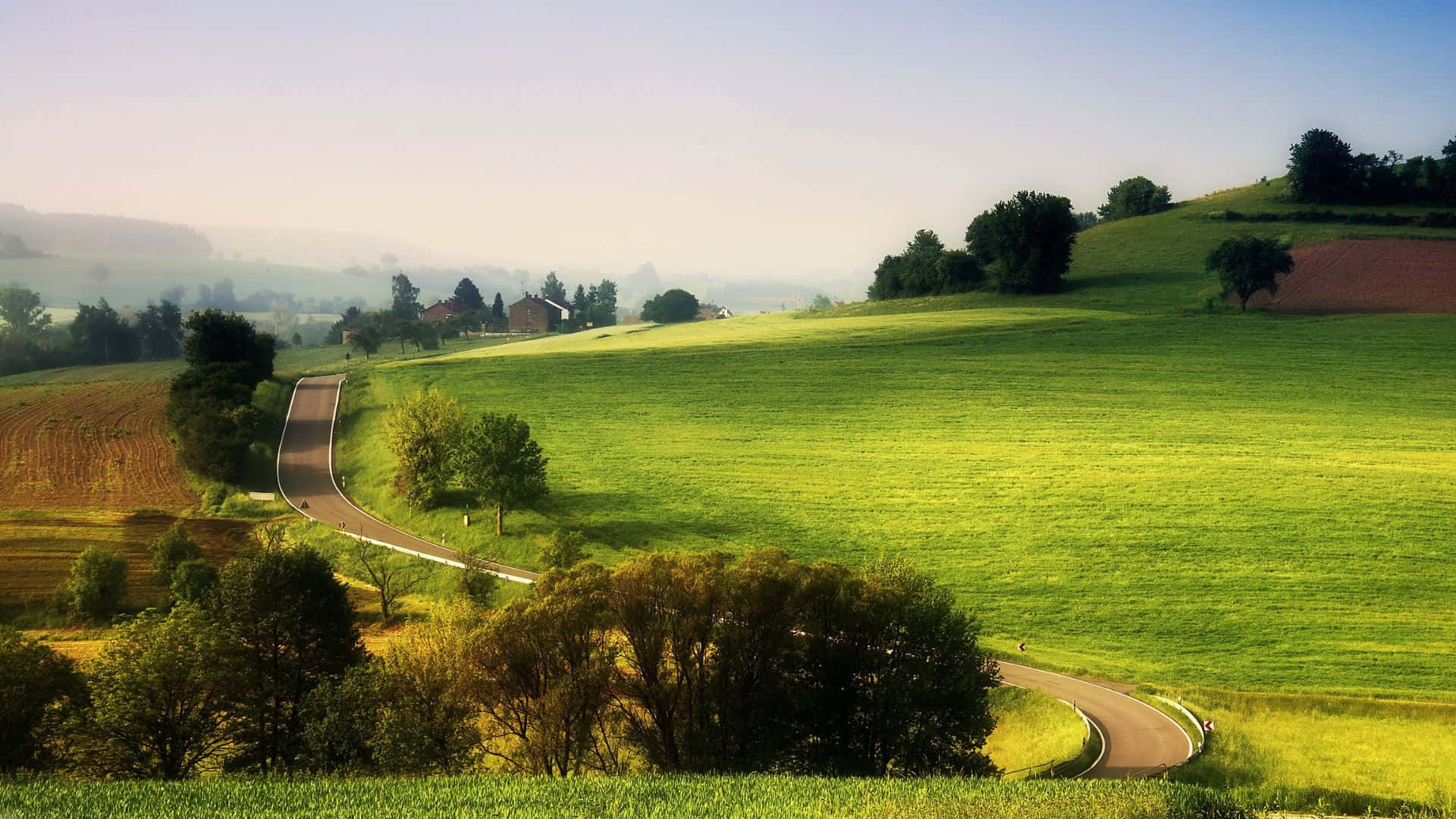 Tranquil Beauty Of Rural Landscape Wallpaper