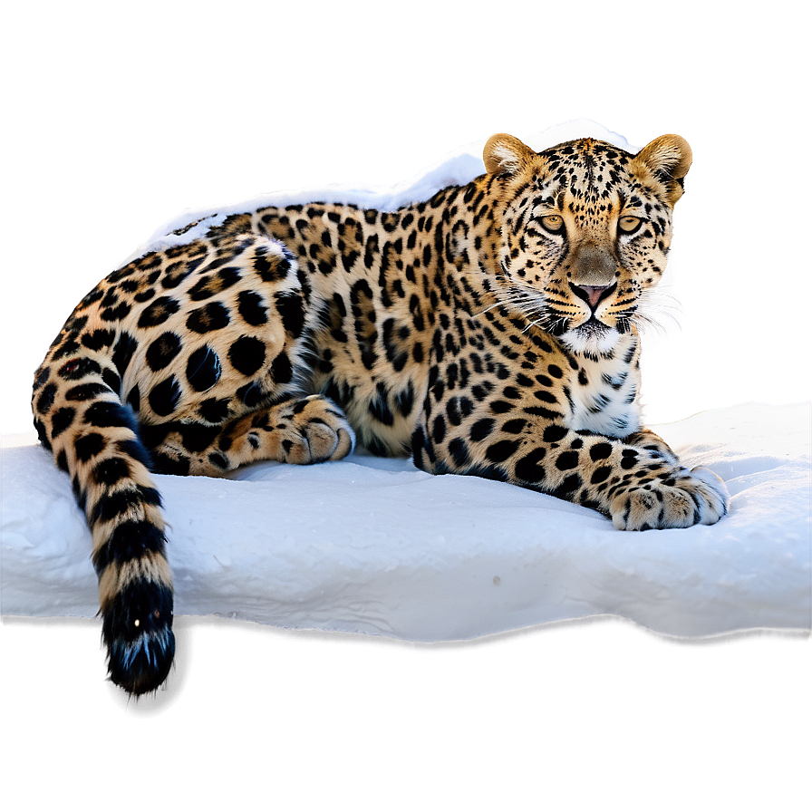 Tranquil Leopard In Snow Png Wge87 PNG