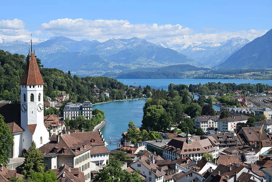 Tranquil Scenery Of Thun, Switzerland Wallpaper
