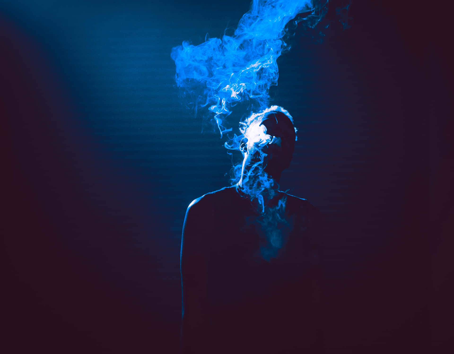 Tranquil Smoke Blue Aesthetic Wallpaper