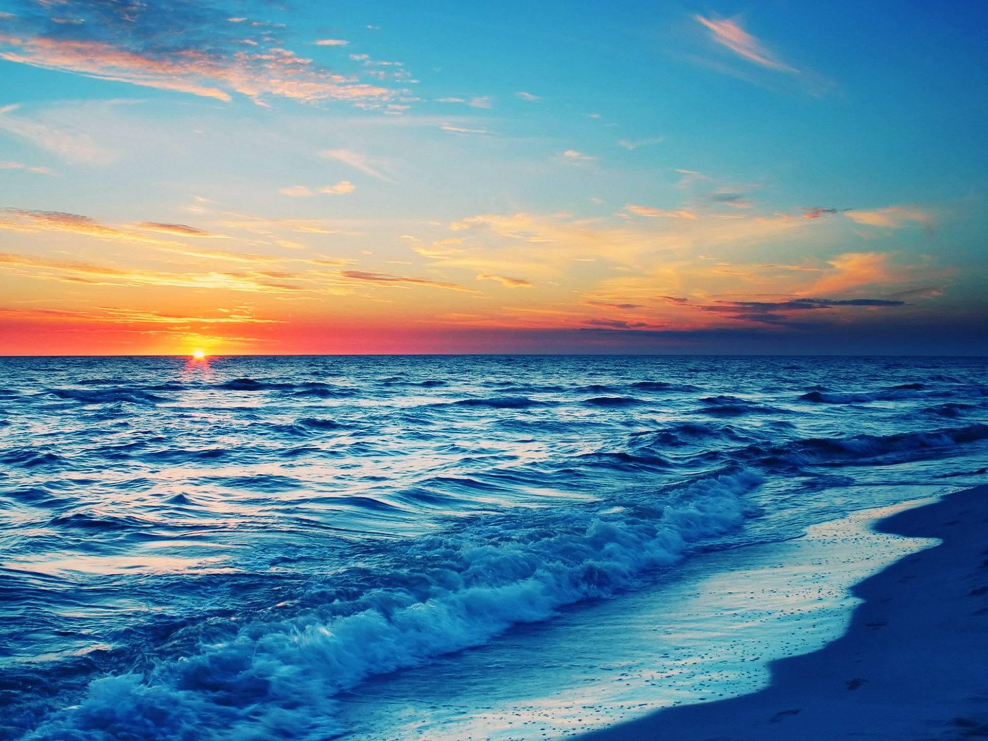 Tranquil Sunset At Tropical Beach Wallpaper