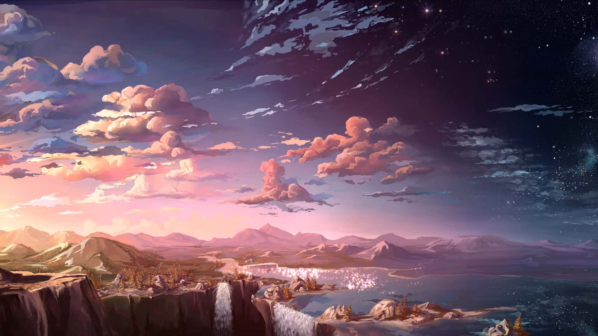 Tranquil Twilight Landscape Wallpaper