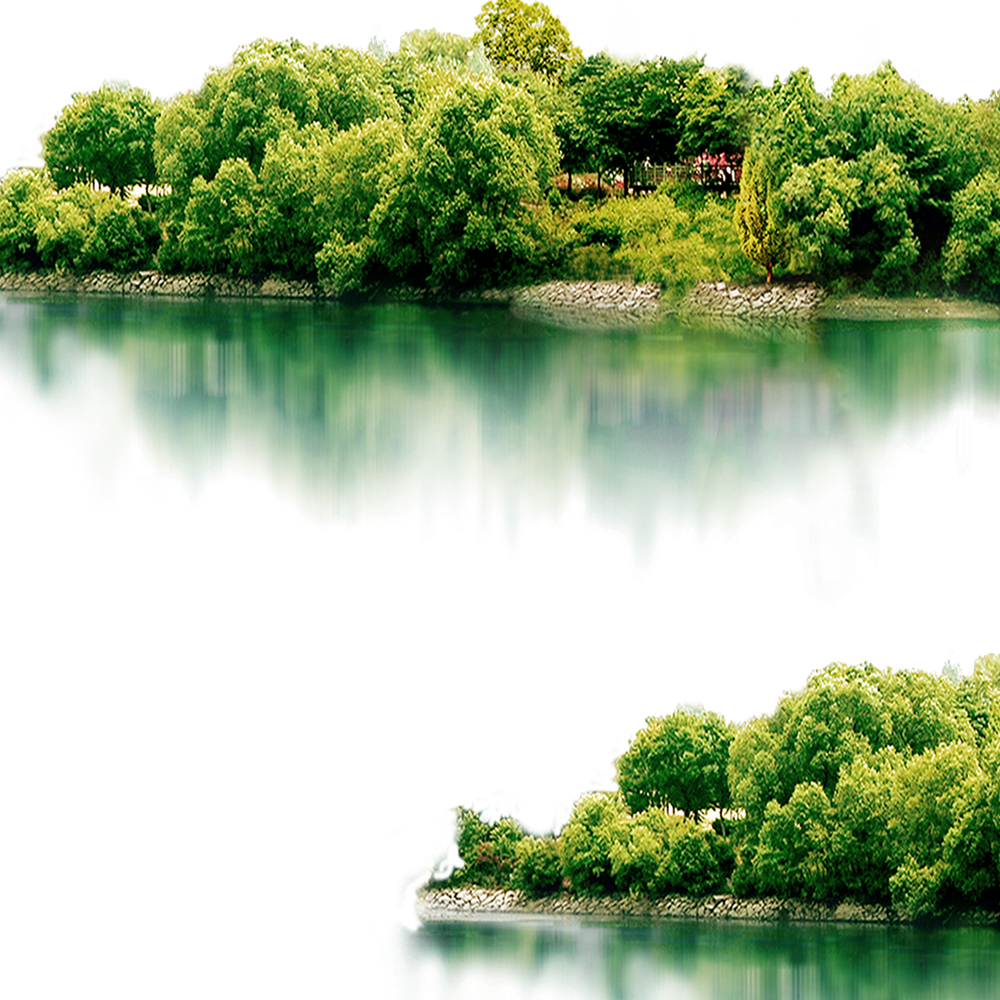 Tranquil_ Lake_ Greenery_ Reflections PNG