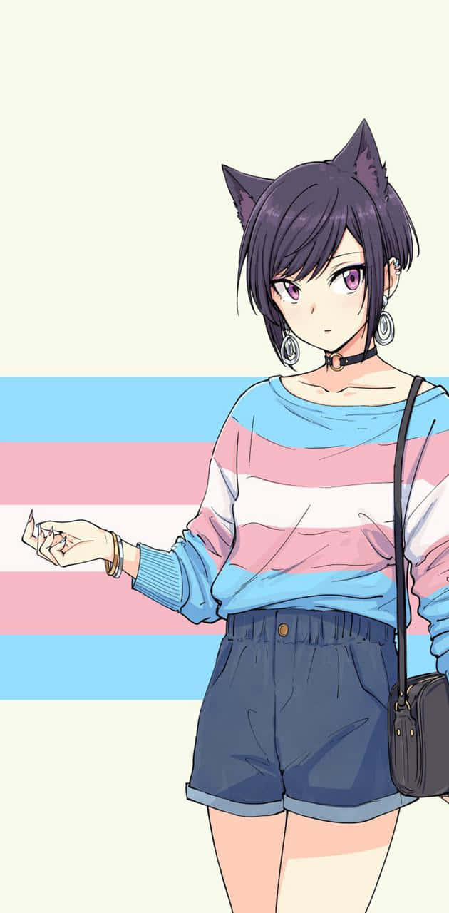 Proudly displaying the Trans Flag! Wallpaper