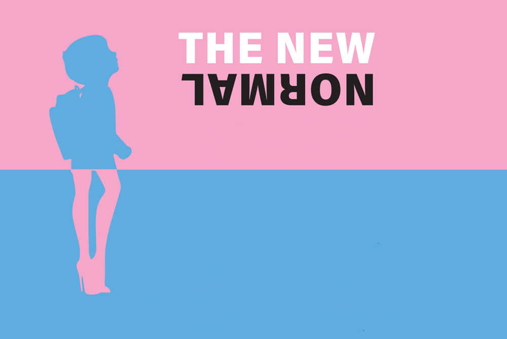 The New Nonnyt - A Woman Silhouetted Against A Pink And Blue Background Wallpaper