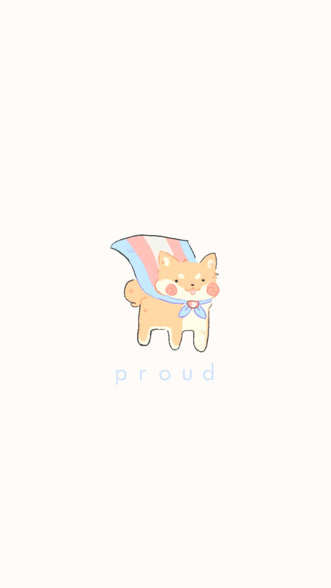 Shiba Dog With Trans Flag Wallpaper