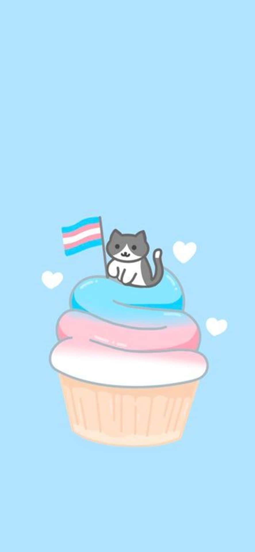 Cat On A Muffin Trans Phone Background