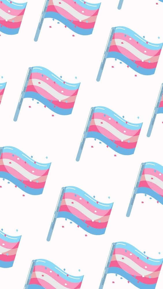 Transgenderflagge Nahtloses Muster Wallpaper