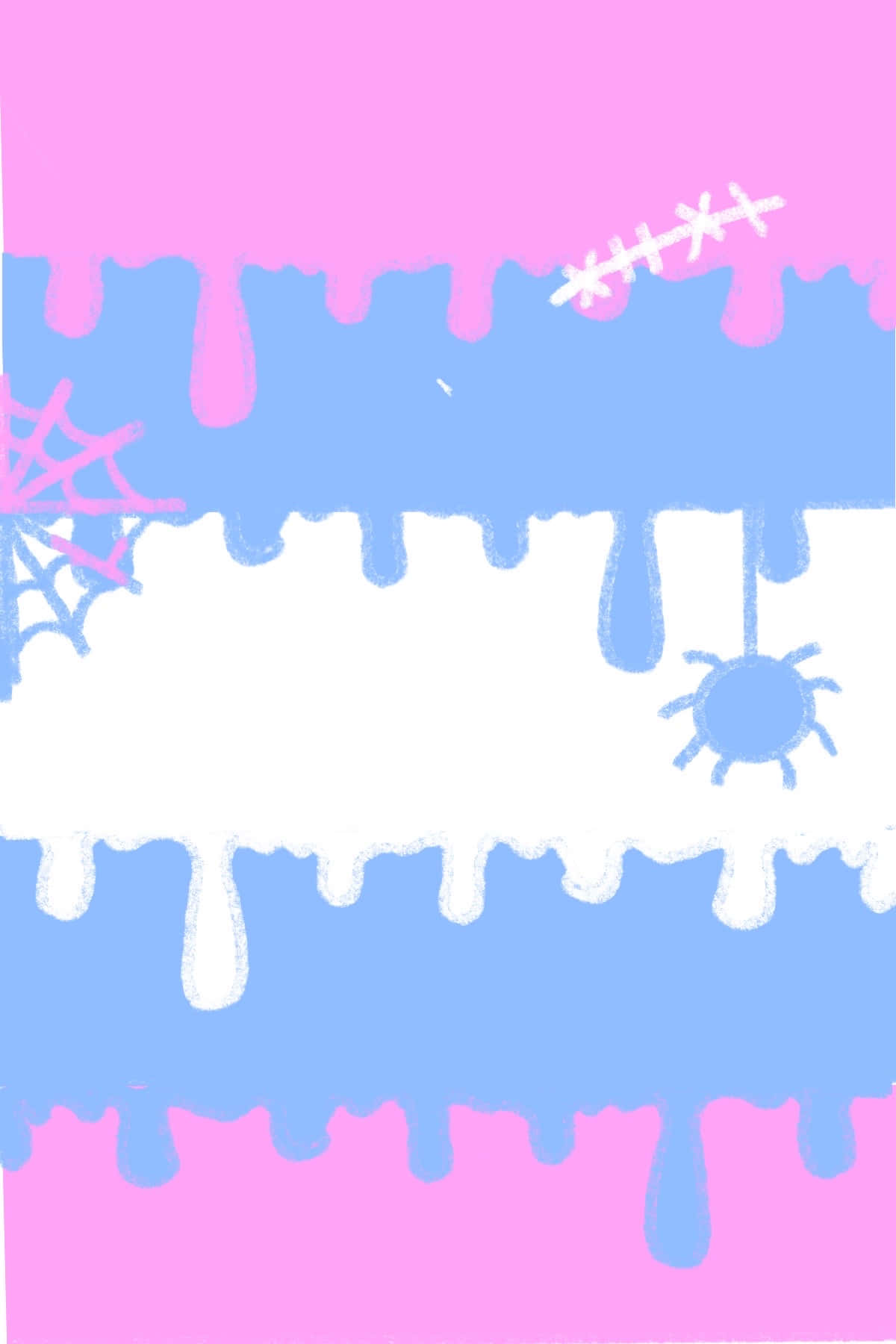 A Pink And Blue Background With A Spider And Spider Web Wallpaper