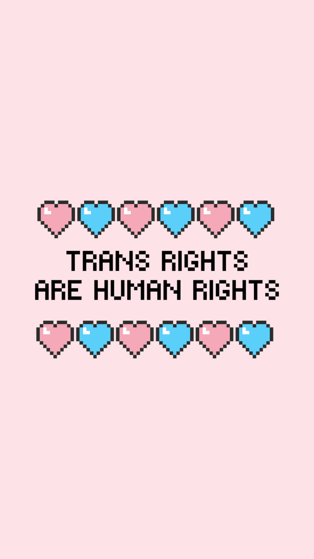 Trans Blue And Pink Hearts Quote Wallpaper