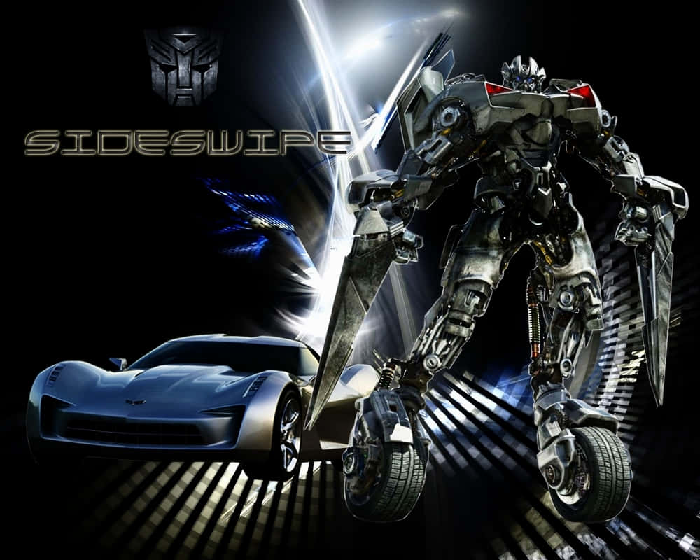 Grimlockfrån Autobots Skyddar Cybertron Från Decepticons.