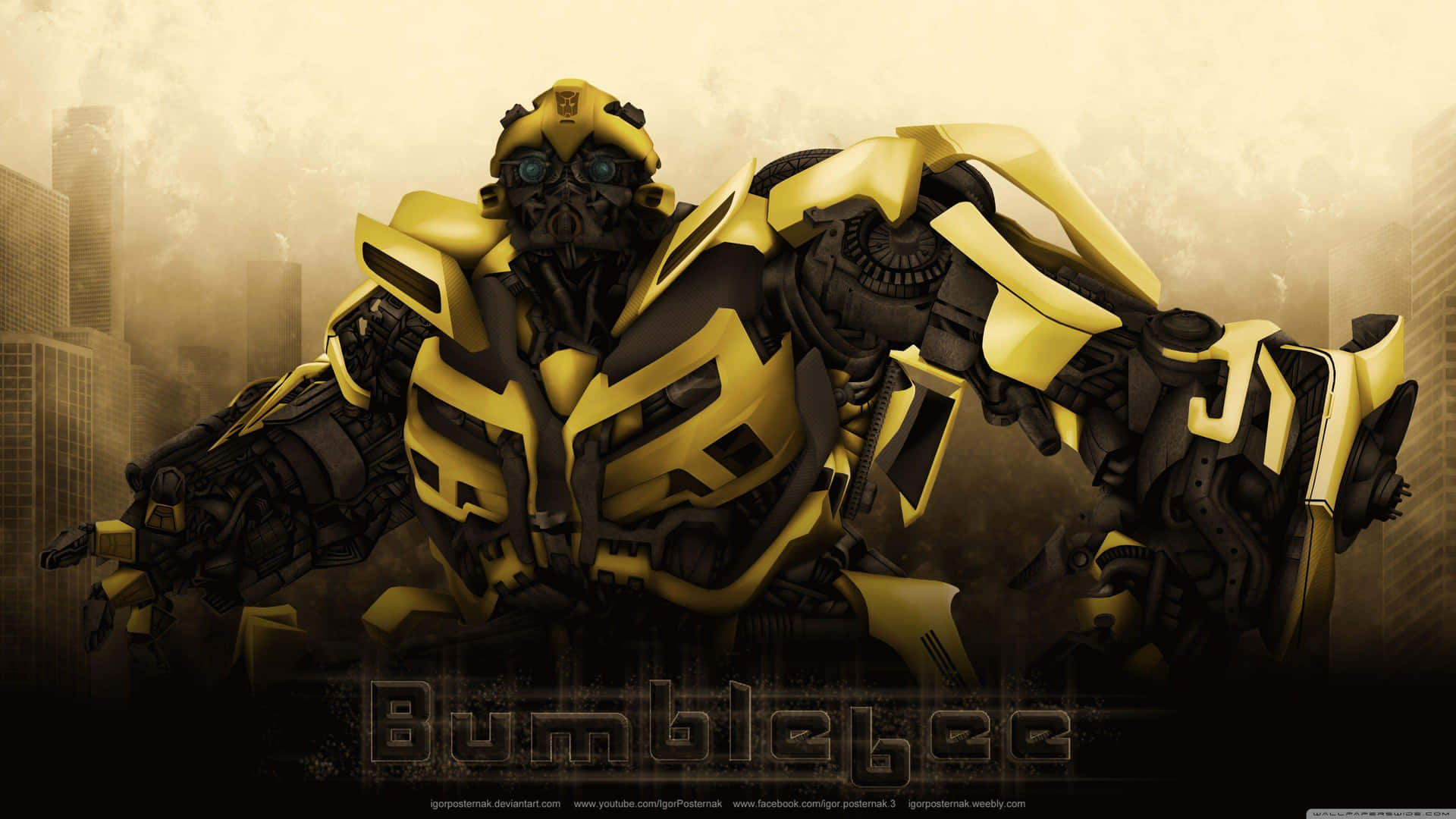 Bumblebeeomvandlas Till Stridsklar Robot. Wallpaper
