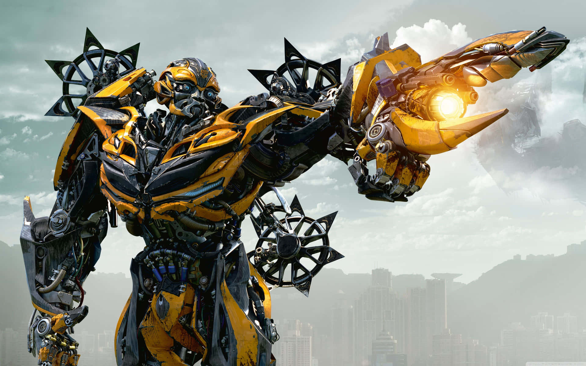 Transformersbumblebee Cargando Energía Fondo de pantalla