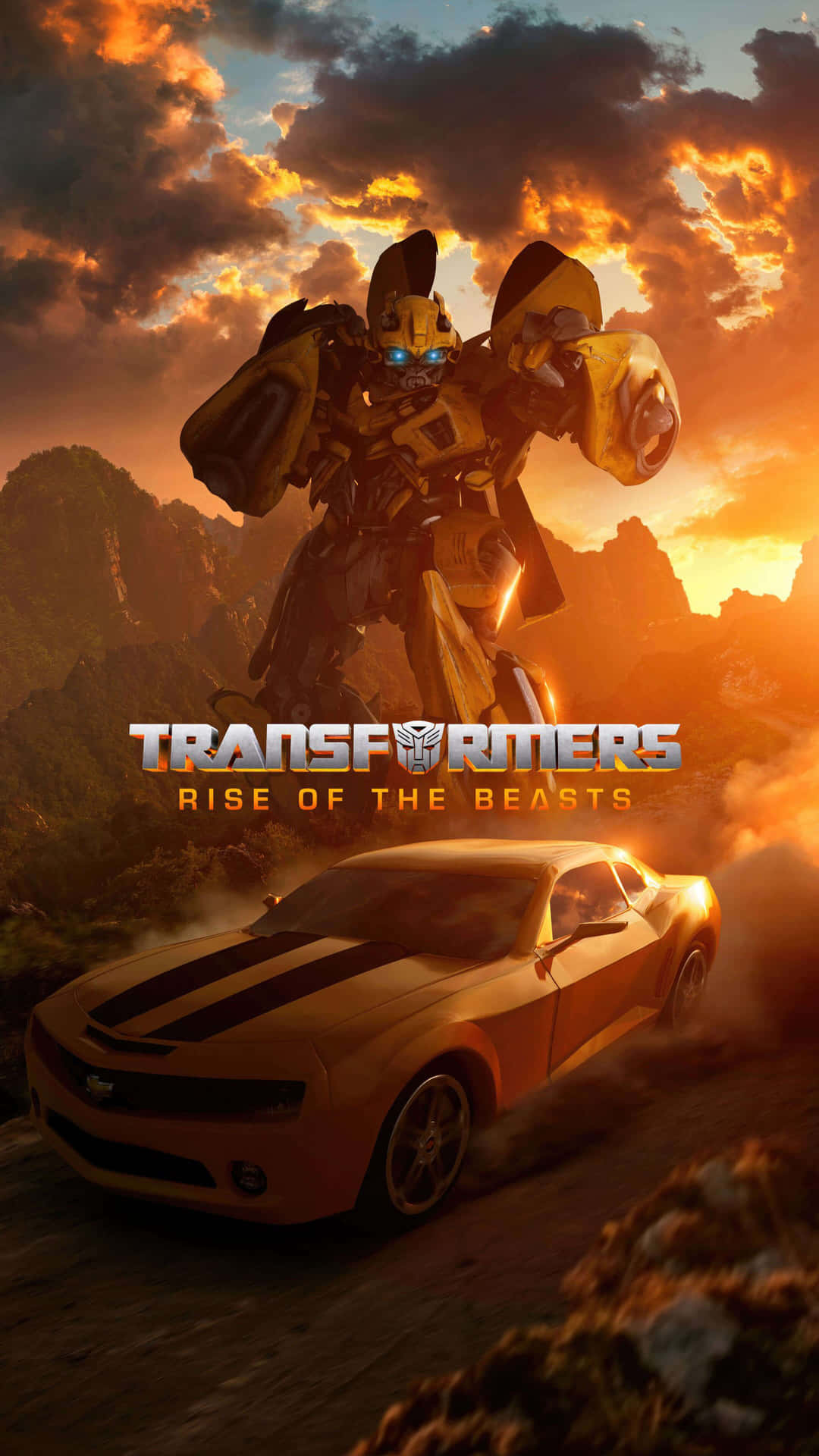 Transformers Rise Of The Beasts Bumblebeeand Camaro Wallpaper