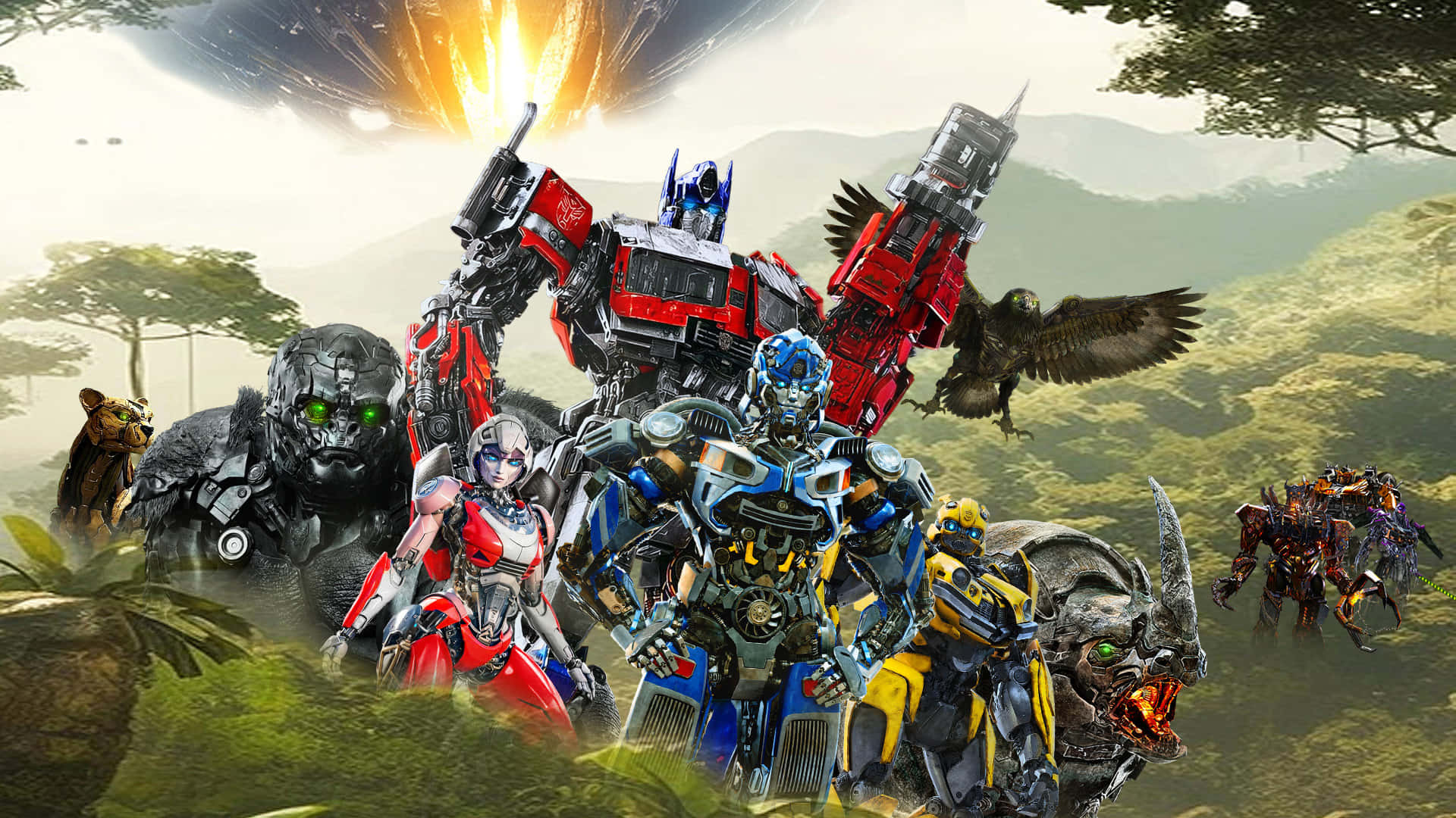 Transformers Rise Of The Beasts Character Showcase Wallpaper