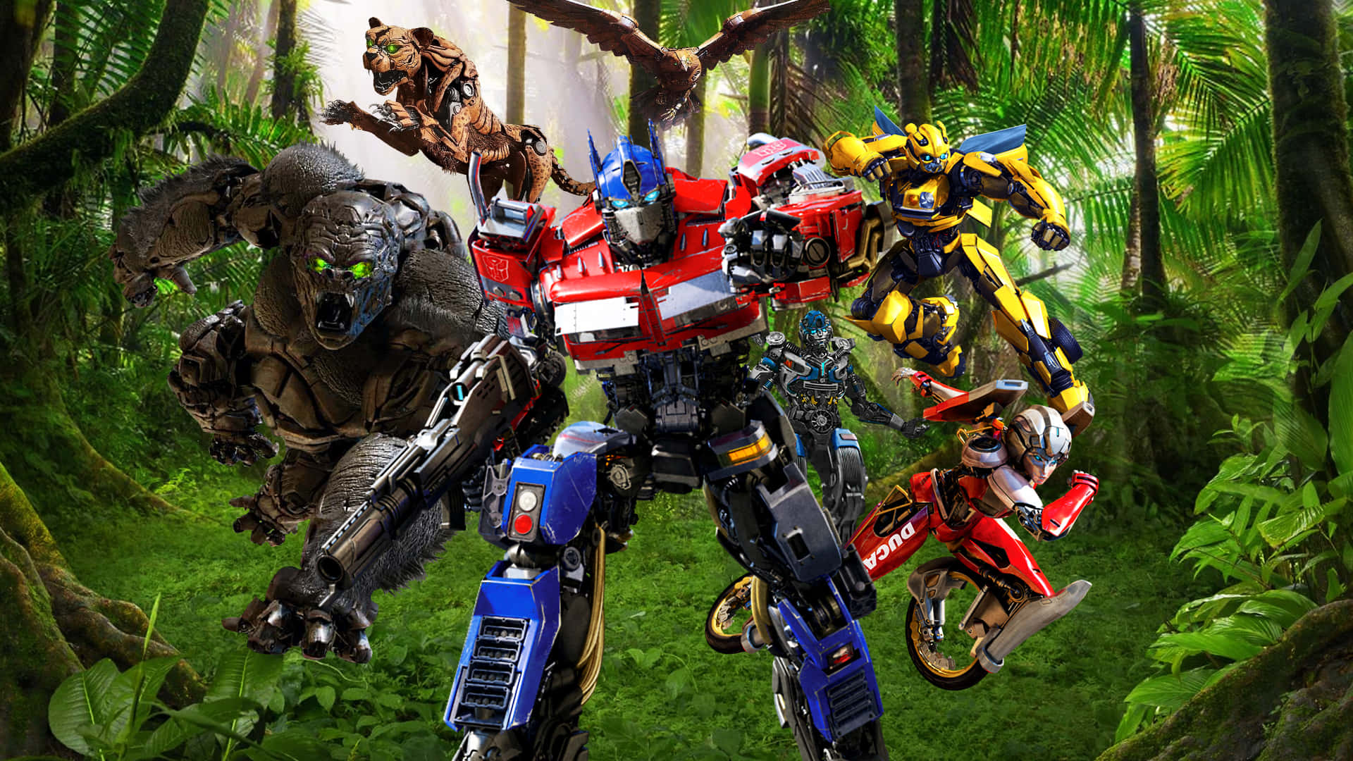 Transformers Rise Of The Beasts Jungle Showdown Wallpaper