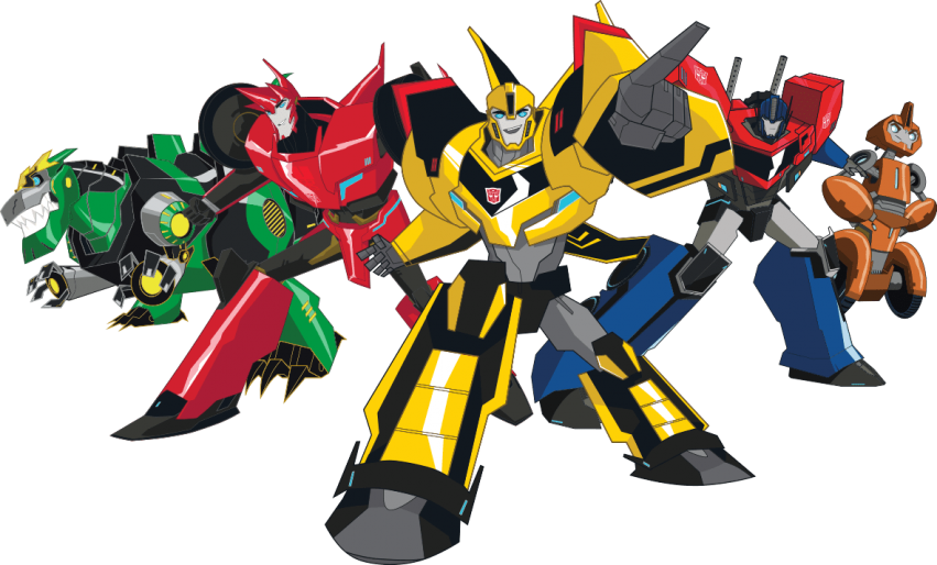 Transformers_ Animated_ Group_ Pose PNG