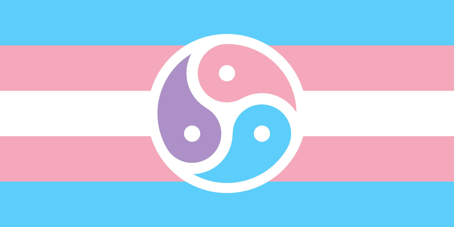 Einetransgender-flagge Mit Einem Yin-symbol. Wallpaper