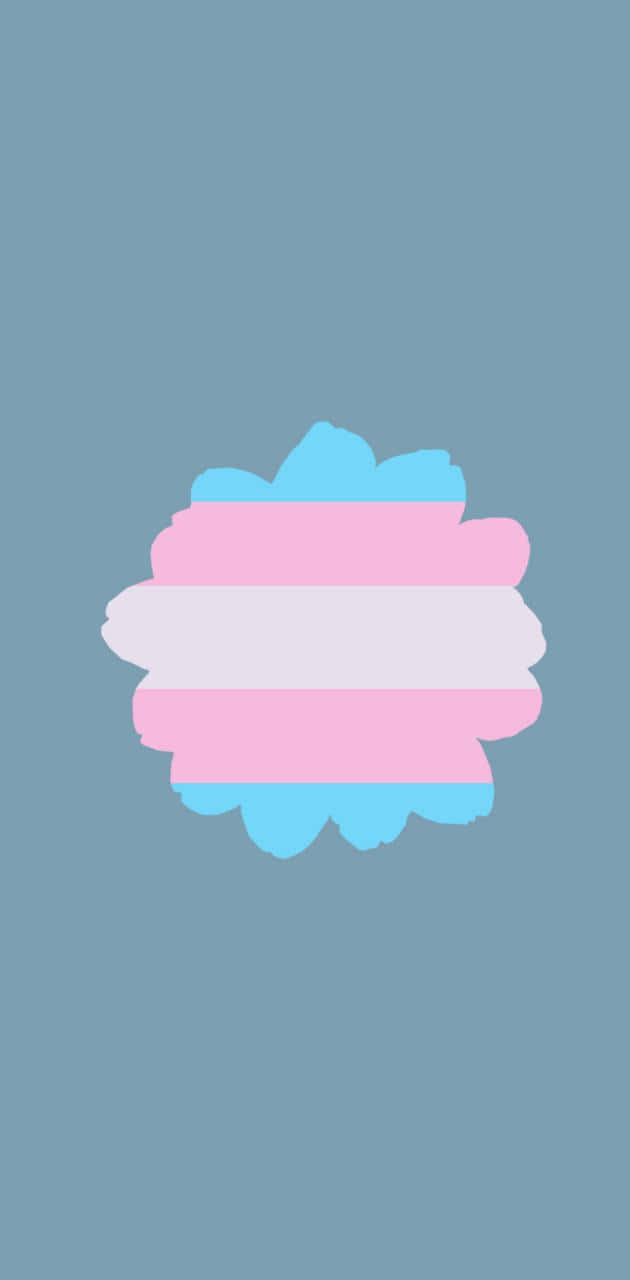 Einetransgender-flagge Auf Einem Blauen Hintergrund Wallpaper