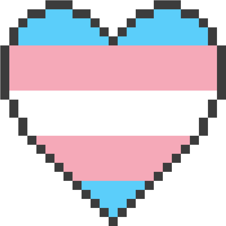 Transgender Pride Pixel Heart PNG