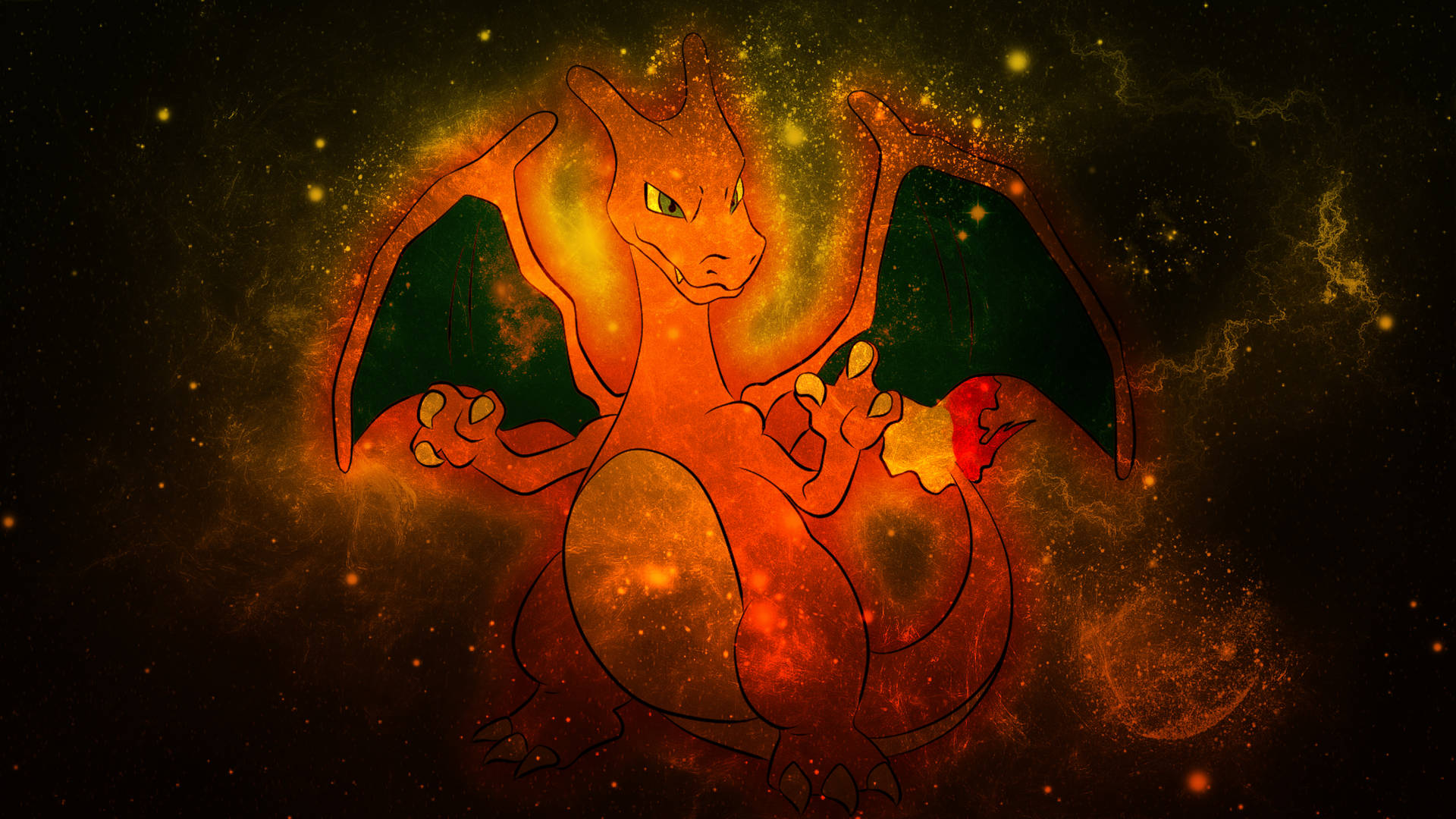 Feel the Magic of Charizard in this Translucent Galaxy Wallpaper