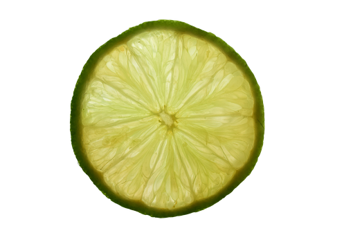 Translucent Lemon Slice Black Background PNG