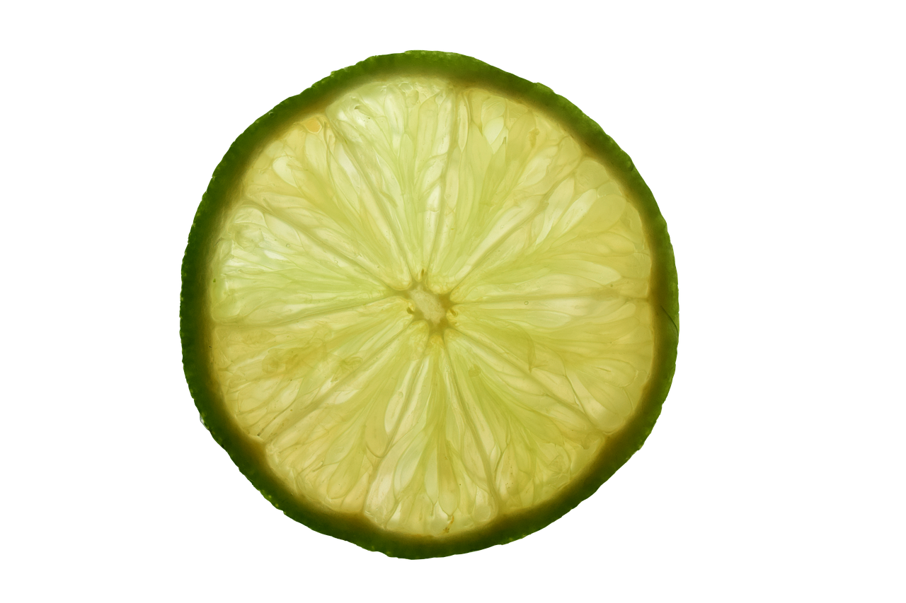 Translucent Lemon Slice Black Background PNG
