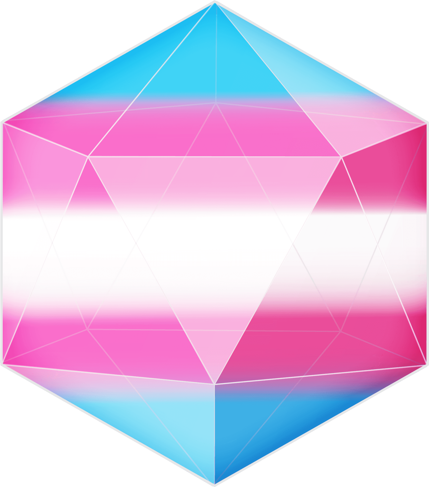 Translucent Pink Blue Diamond Graphic PNG