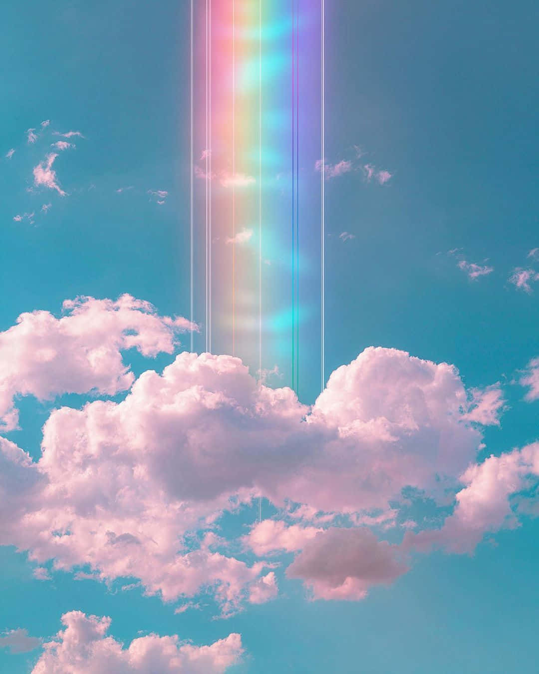 Gennemsigtig Regnbue Trippy Æstetisk Sky Wallpaper