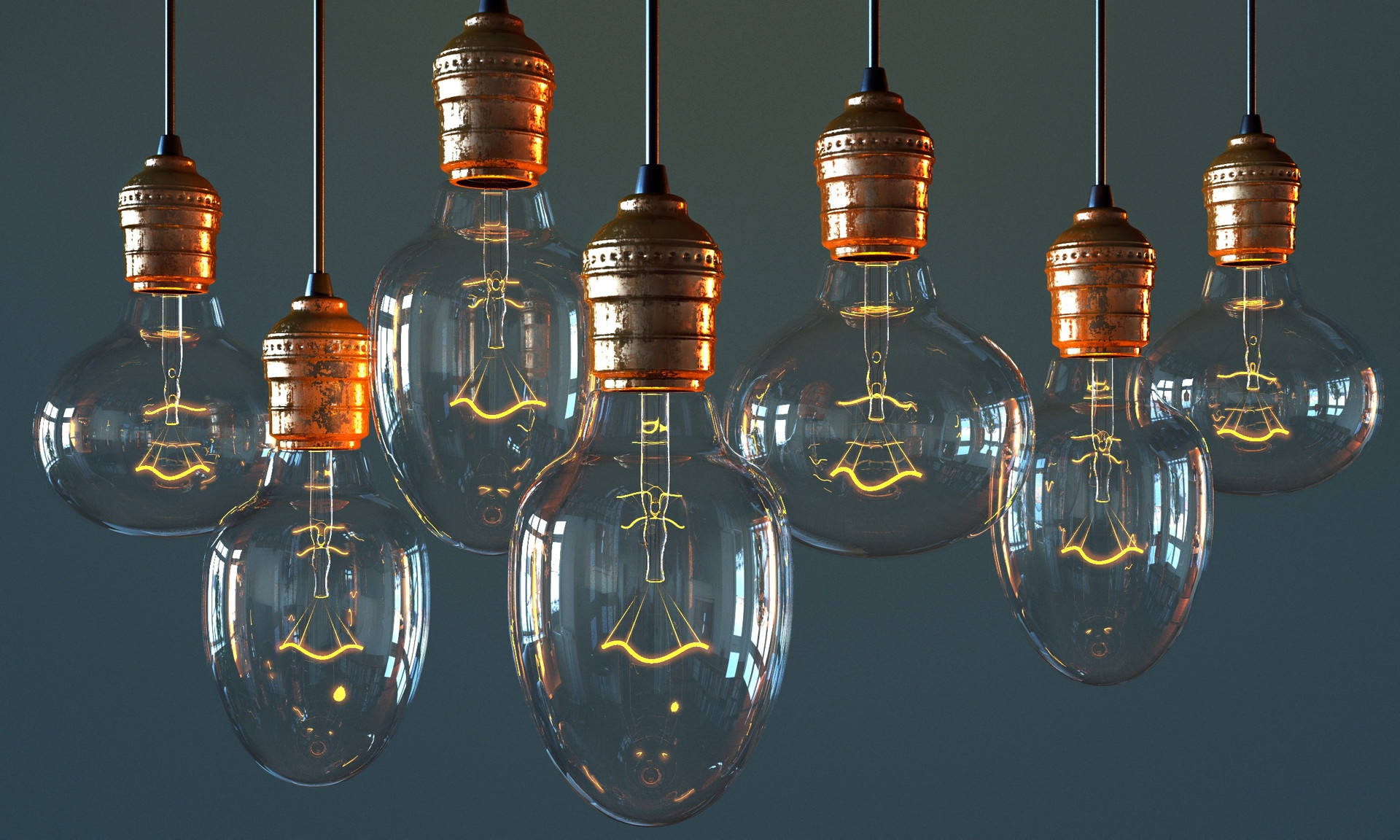 Transparent And Pointed Light Bulbs Wallpaper