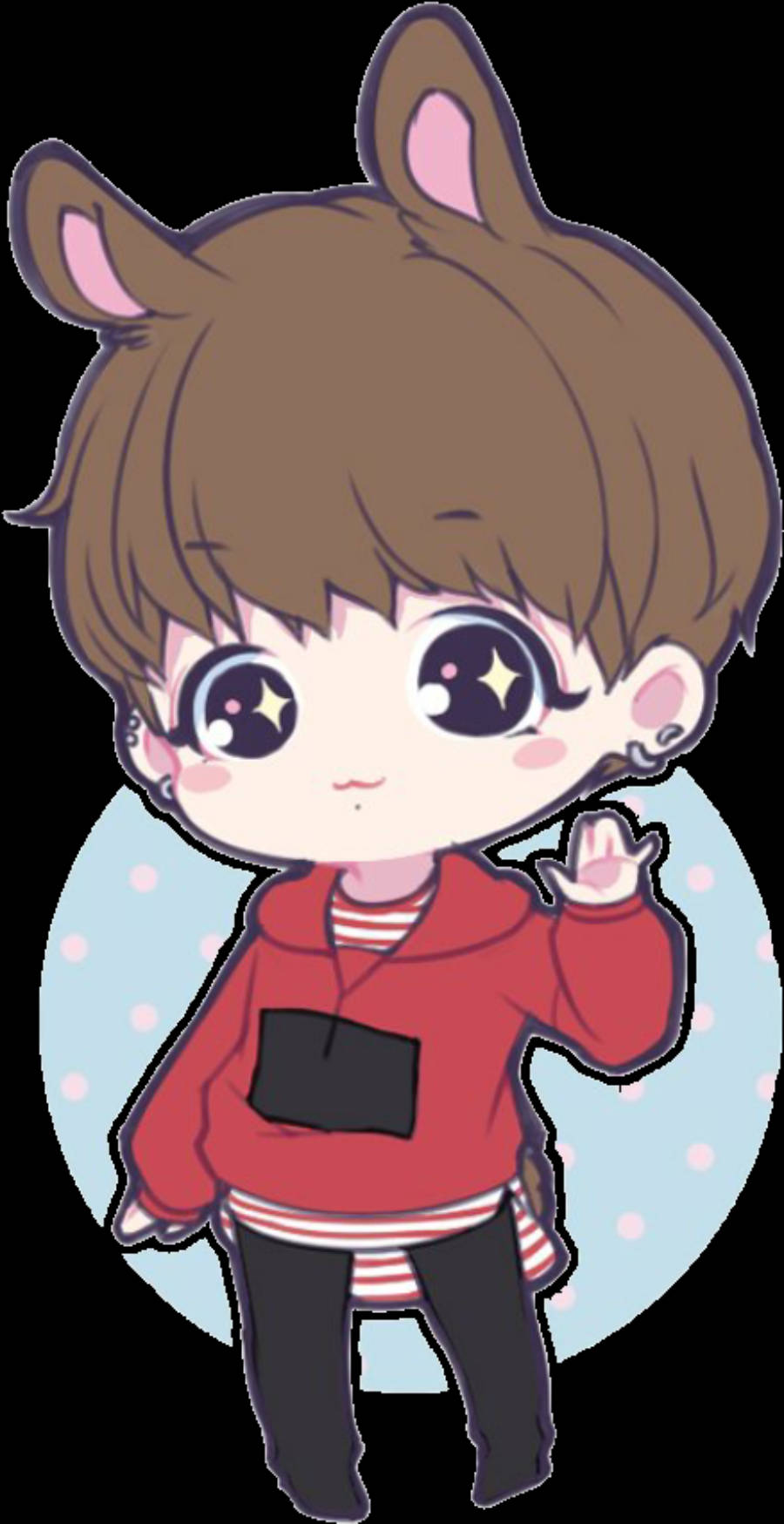 Transparent Anime Jungkook With Ears Background