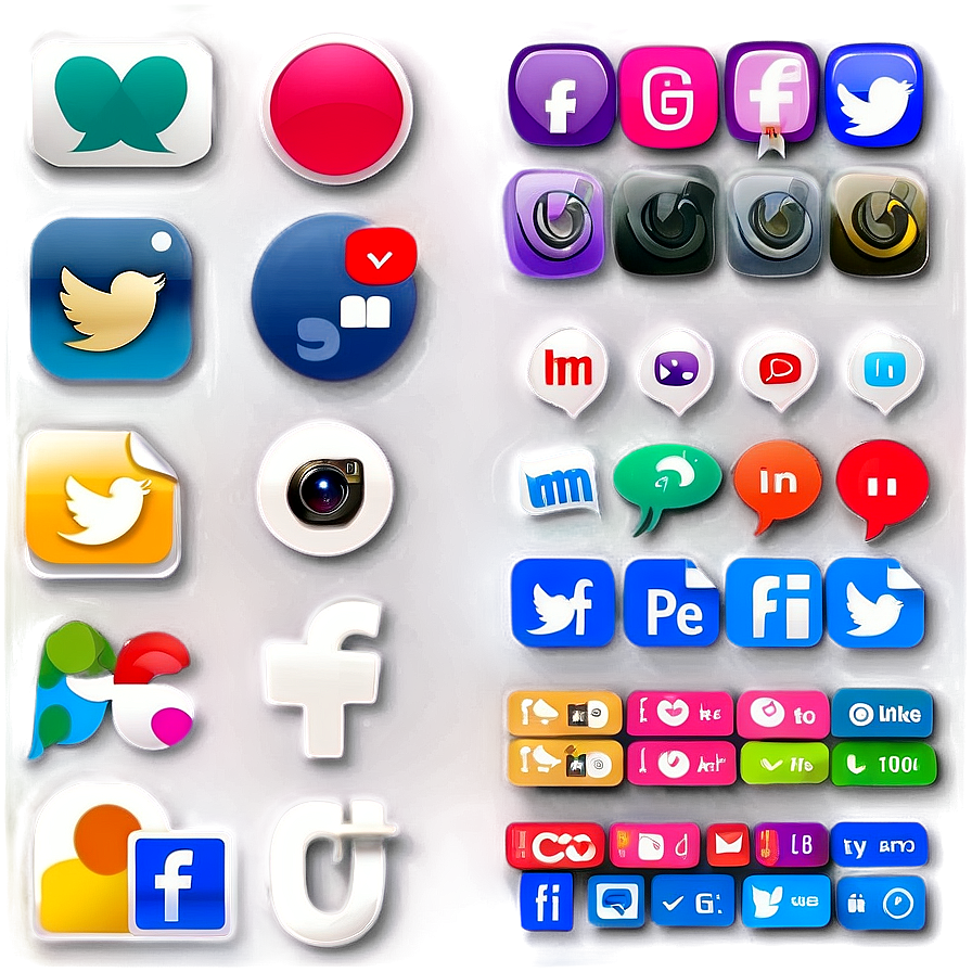 Transparent Background Social Media Icons Png Aif16 PNG