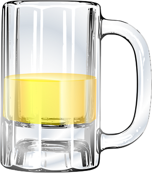 Transparent Beer Mug Half Full PNG