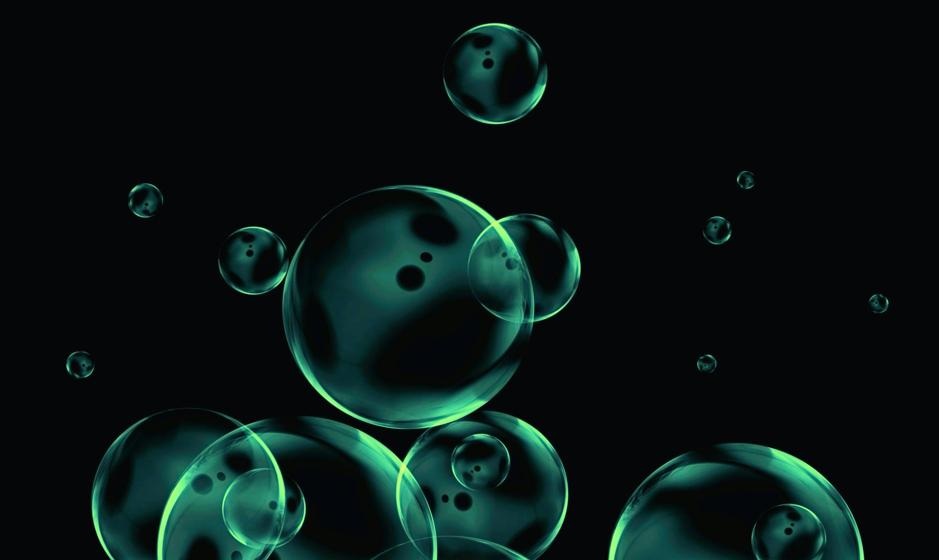Transparent Black Bubbles Wallpaper